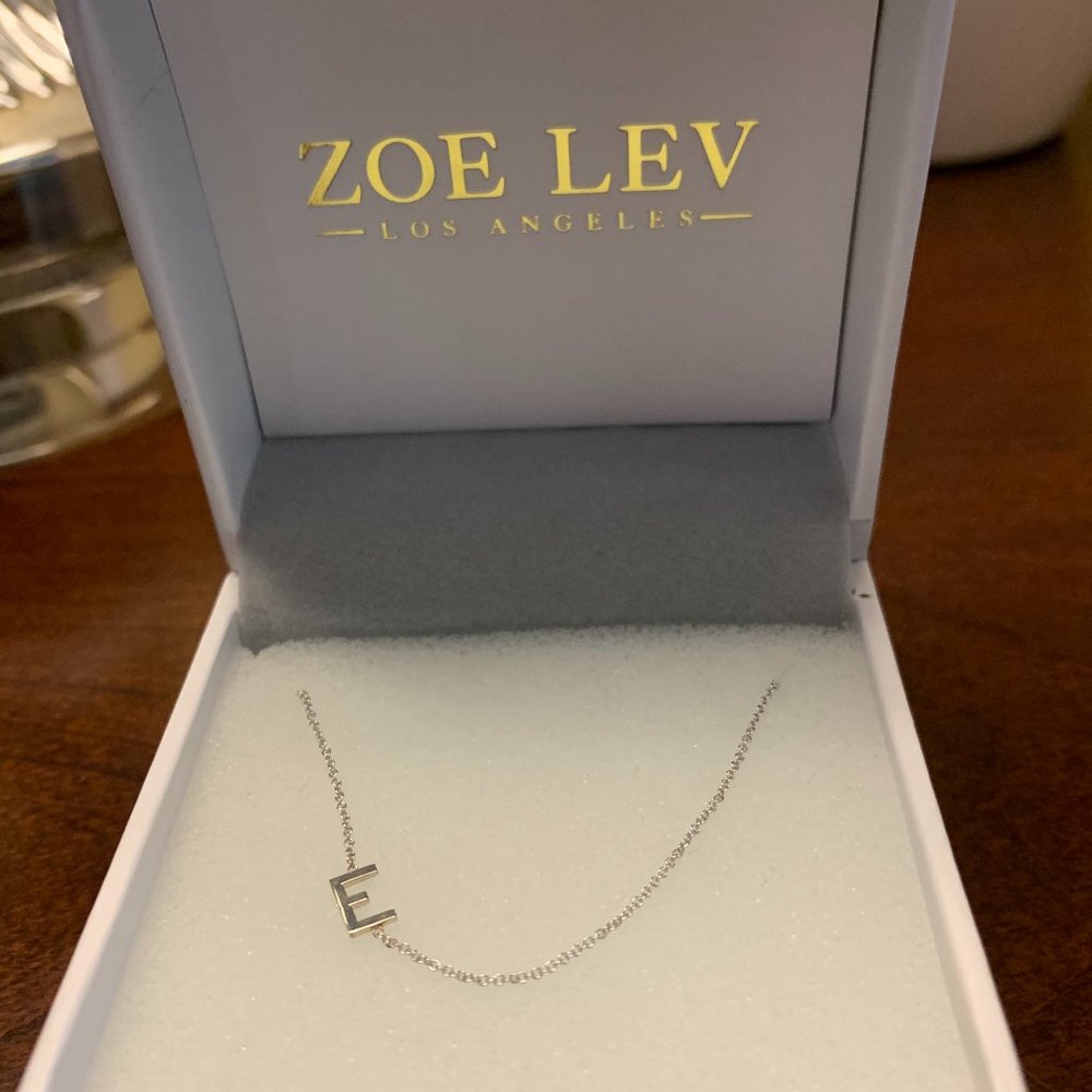 Zoe Lev Brand New 14k Gold Initial Necklace | E